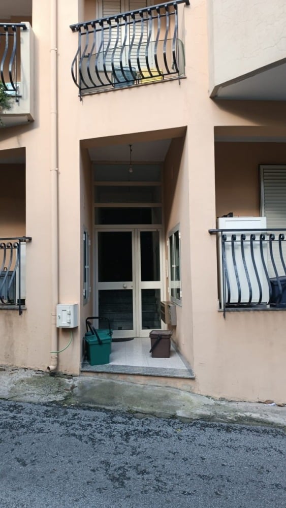 Portone d'ingresso moderno con balconi in ferro battuto, edificio residenziale, stile contemporaneo, attenzione ai dettagli, casa privata, facciata colorata, design urbano, sicurezza e funzionalità, NextCasa.