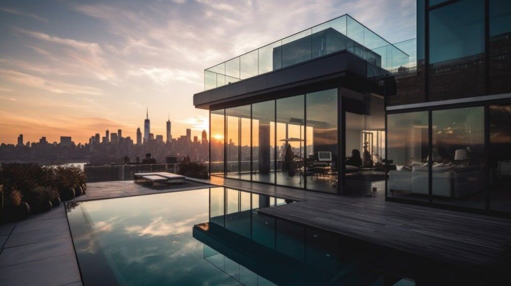 Home architecture design in Modern Style with Glass box