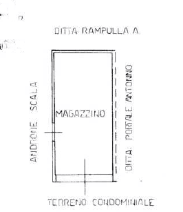 Magazzino per immobili residenziali con planimetria semplice e funzionale, ideale per stoccaggio e attività di investimento immobiliare.