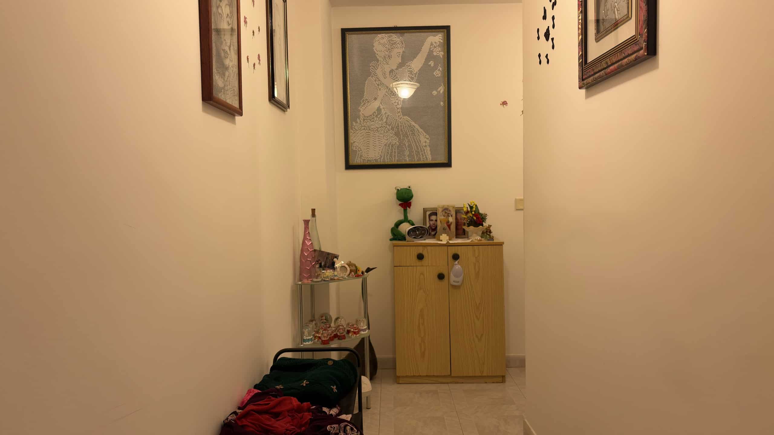 Elegante ingresso con pareti decorate e arredi raffinati, ideale per valorizzare l'entrata di una casa di prestigio. Design accogliente e dettagli curati per un primo impatto di classe.