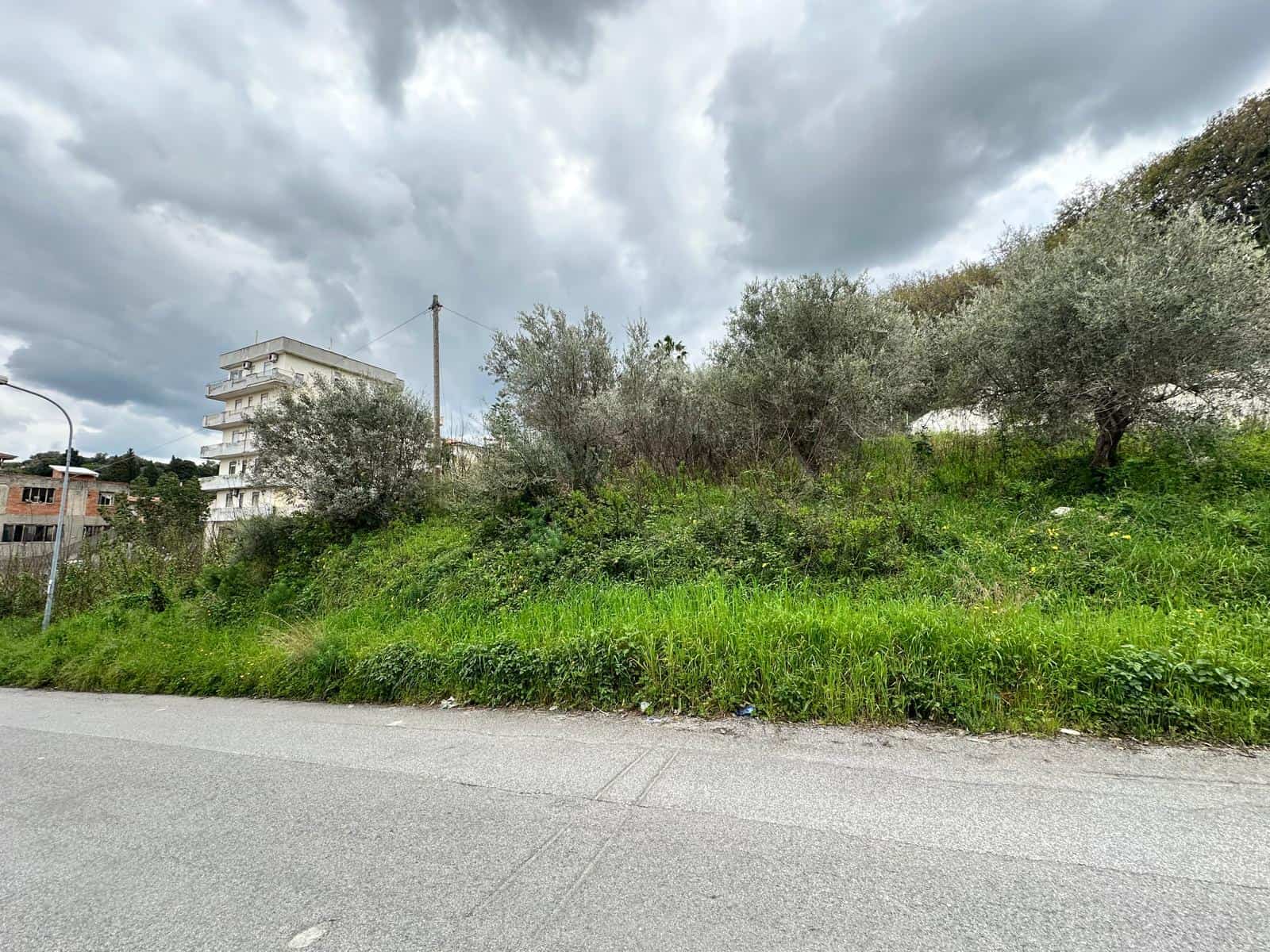 Terreno edificabile in vendita con vegetazione e alberi, sotto un cielo nuvoloso a Barcellona P.G.
