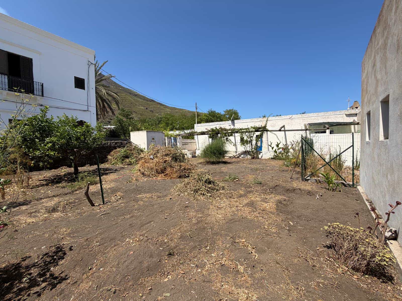 Terreno vuoto con piante e edifici circostanti, ideale per costruzioni a NextCasa.