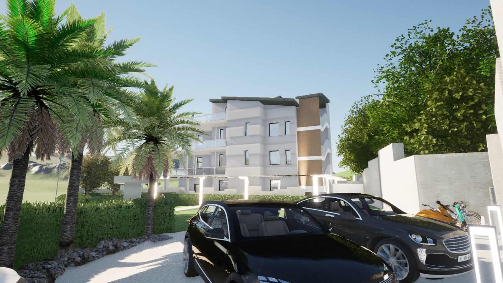 Appartamento moderno in vendita a Capo D'Orlando con vista sul giardino e parcheggio privato.